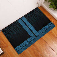 New Zealand Maori Kowhaiwhai Rubber Doormat Kikorangi Maui and Mangopare