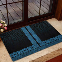 New Zealand Maori Kowhaiwhai Rubber Doormat Kikorangi Maui and Mangopare