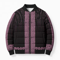New Zealand Maori Kowhaiwhai Bomber Puffer Jacket Mawhero Maui and Mangopare - Polynesian Pride