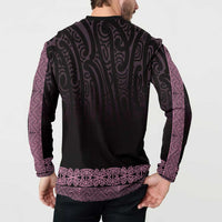 New Zealand Maori Kowhaiwhai Button Sweatshirt Mawhero Maui and Mangopare