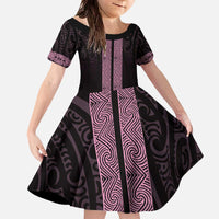 New Zealand Maori Kowhaiwhai Family Matching Off The Shoulder Long Sleeve Dress and Hawaiian Shirt Mawhero Maui and Mangopare