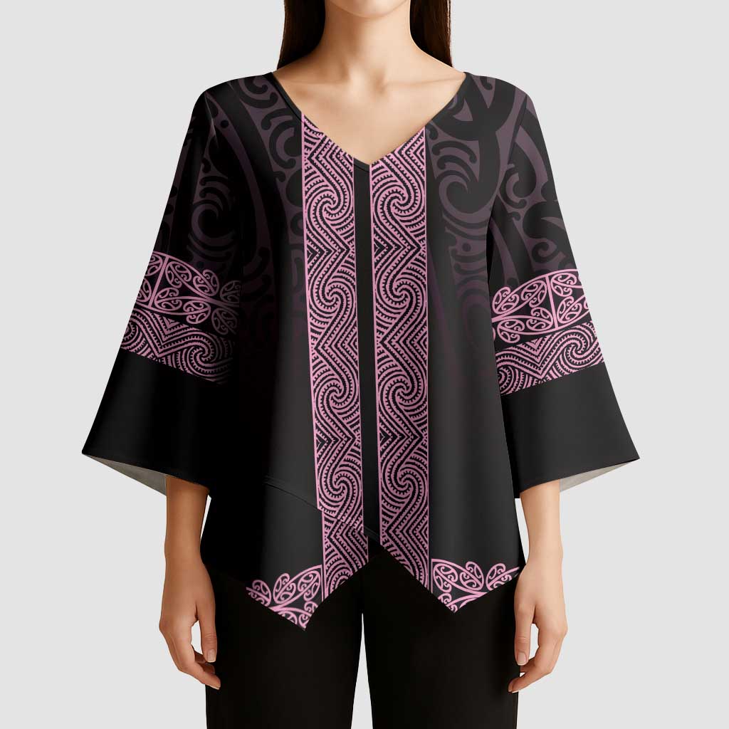New Zealand Maori Kowhaiwhai Kimono Sleeve Blouse Mawhero Maui and Mangopare - Polynesian Pride