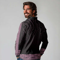 New Zealand Maori Kowhaiwhai Long Sleeve Polo Shirt Mawhero Maui and Mangopare