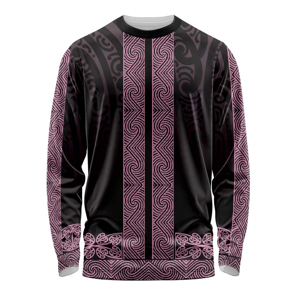 New Zealand Maori Kowhaiwhai Long Sleeve Shirt Mawhero Maui and Mangopare