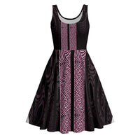 New Zealand Maori Kowhaiwhai Midi Dress Mawhero Maui and Mangopare - Polynesian Pride