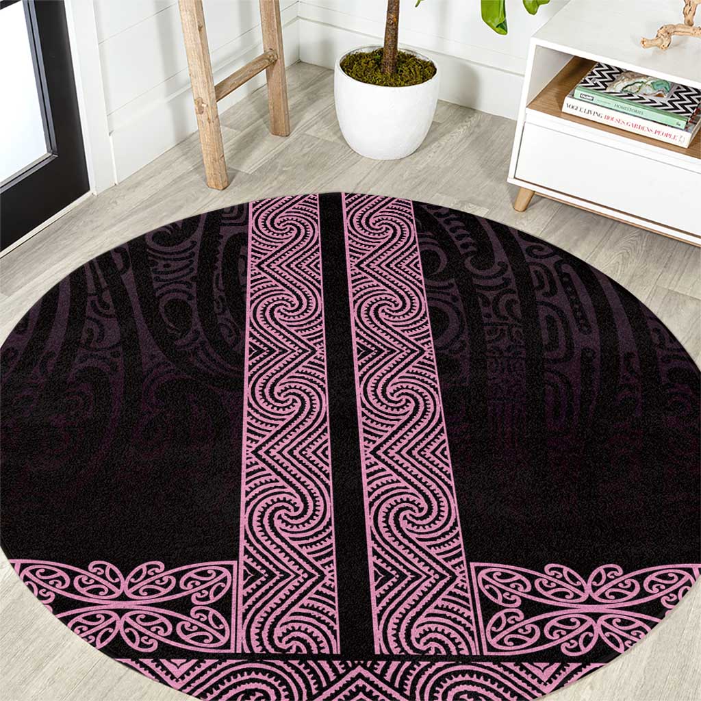 New Zealand Maori Kowhaiwhai Round Carpet Mawhero Maui and Mangopare