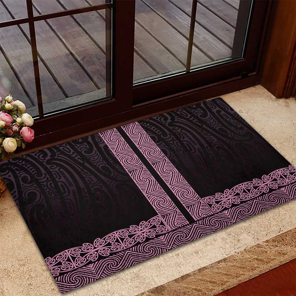 New Zealand Maori Kowhaiwhai Rubber Doormat Mawhero Maui and Mangopare