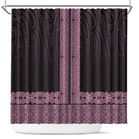 New Zealand Maori Kowhaiwhai Shower Curtain Mawhero Maui and Mangopare