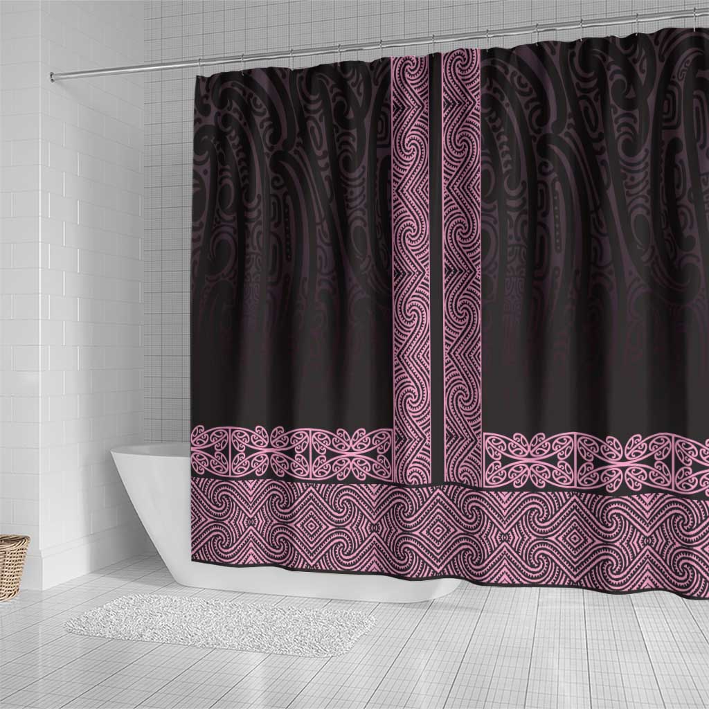 New Zealand Maori Kowhaiwhai Shower Curtain Mawhero Maui and Mangopare