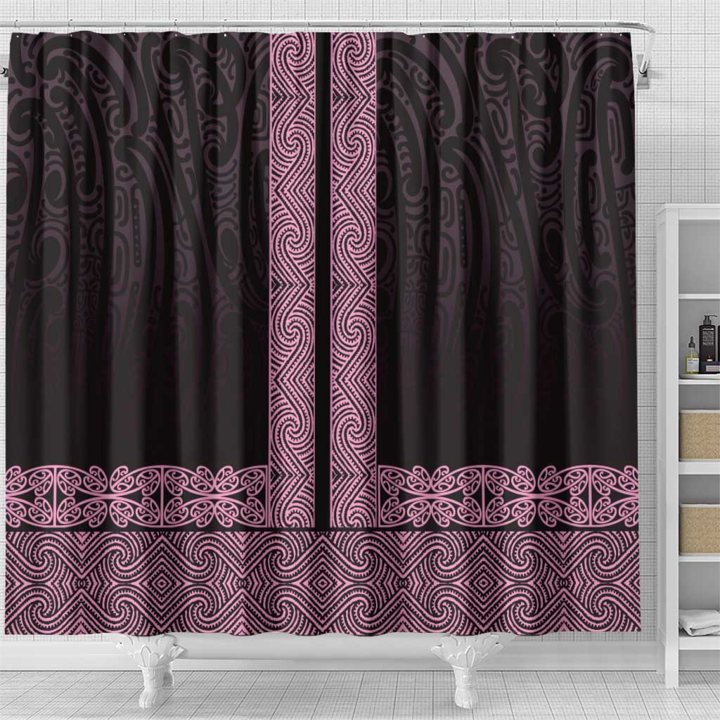 New Zealand Maori Kowhaiwhai Shower Curtain Mawhero Maui and Mangopare