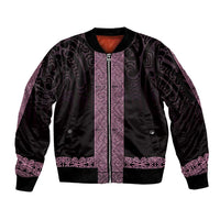 New Zealand Maori Kowhaiwhai Sleeve Zip Bomber Jacket Mawhero Maui and Mangopare
