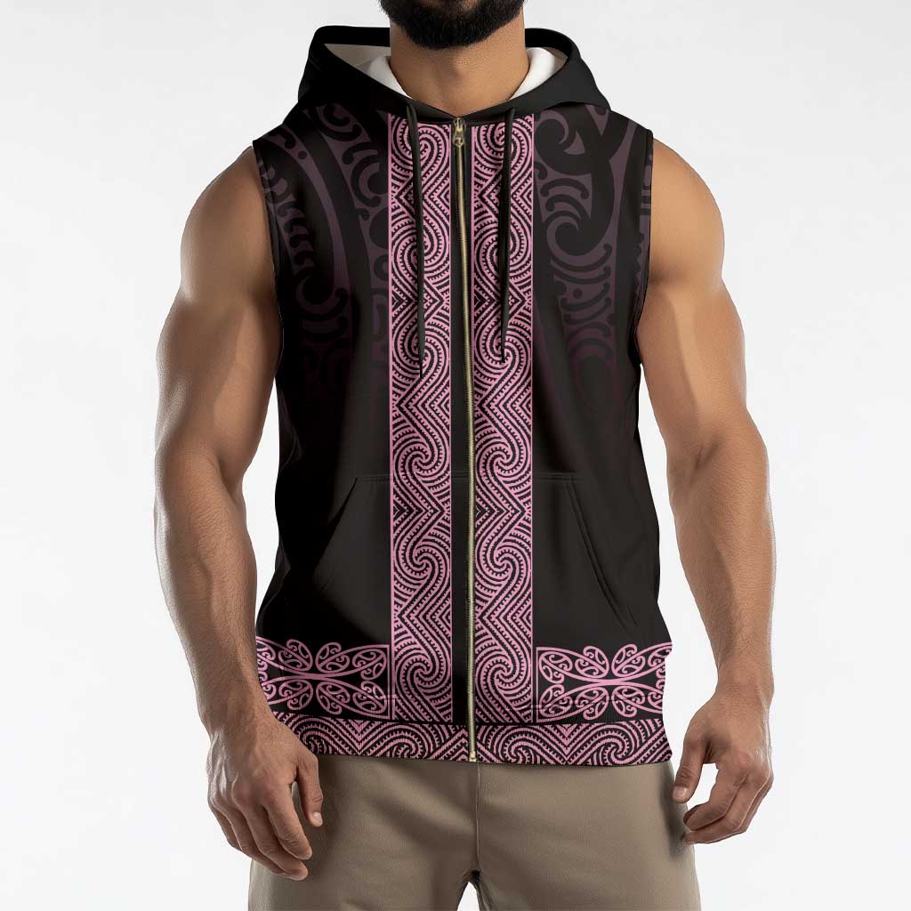 New Zealand Maori Kowhaiwhai Sleeveless Zip Hoodie Mawhero Maui and Mangopare - Polynesian Pride