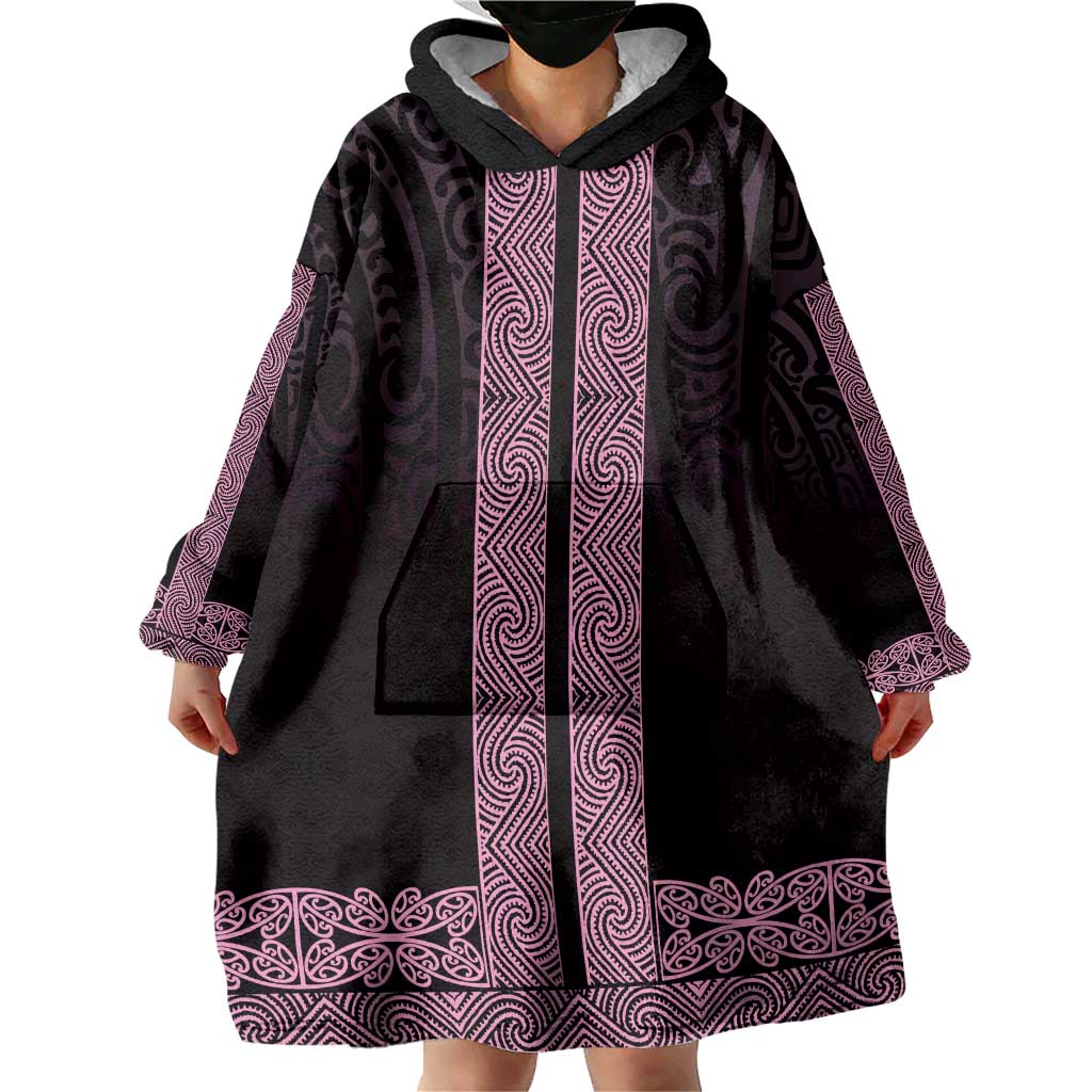 New Zealand Maori Kowhaiwhai Wearable Blanket Hoodie Mawhero Maui and Mangopare