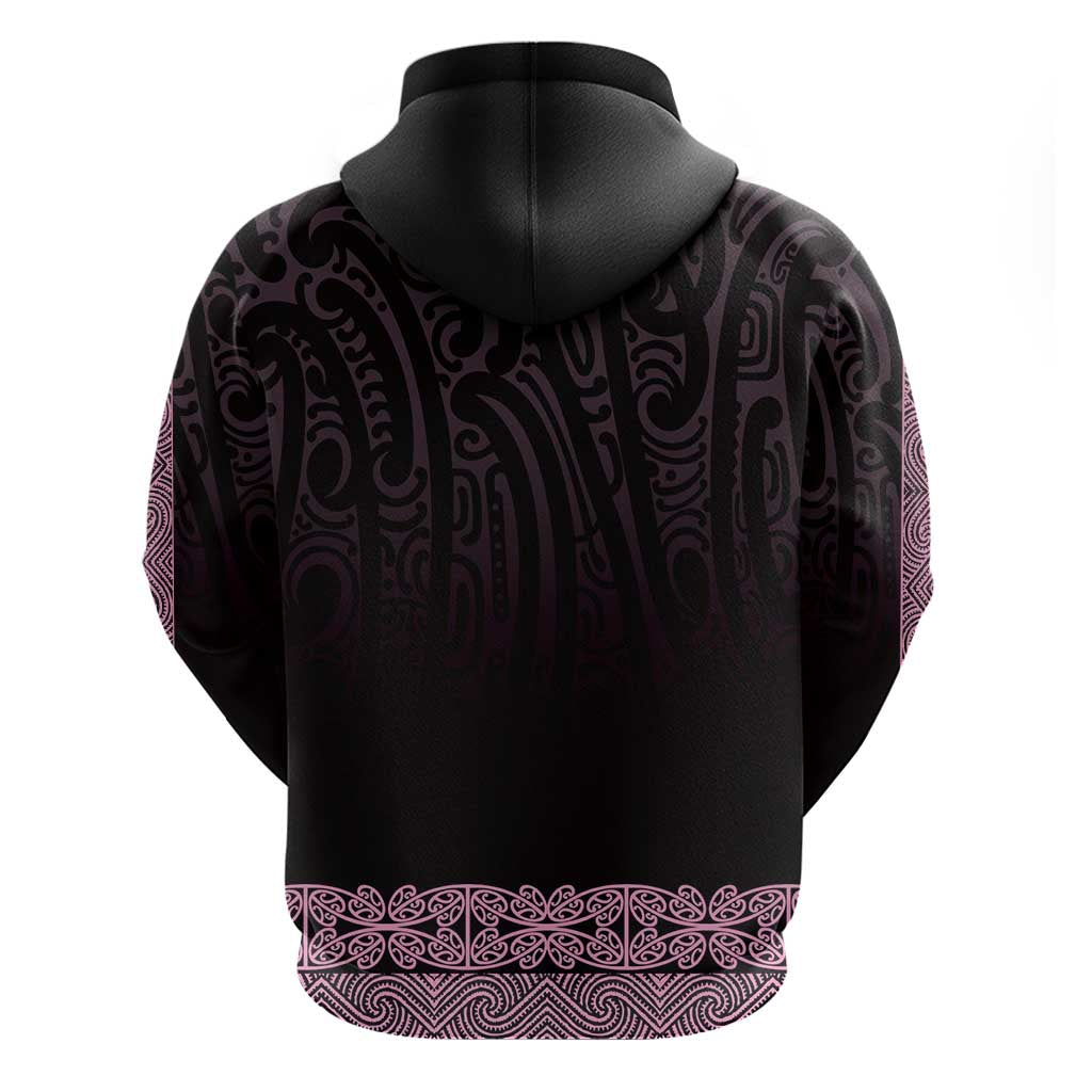 New Zealand Maori Kowhaiwhai Zip Hoodie Mawhero Maui and Mangopare