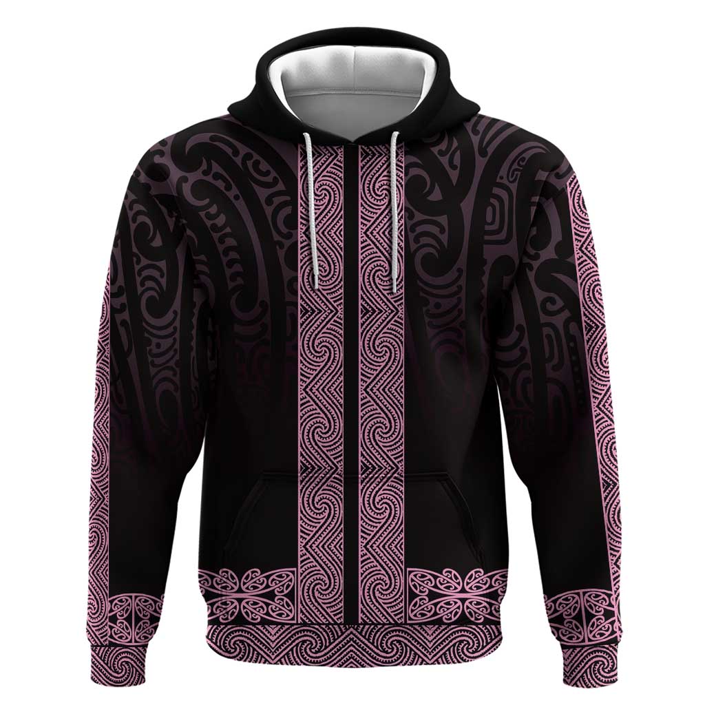 New Zealand Maori Kowhaiwhai Zip Hoodie Mawhero Maui and Mangopare