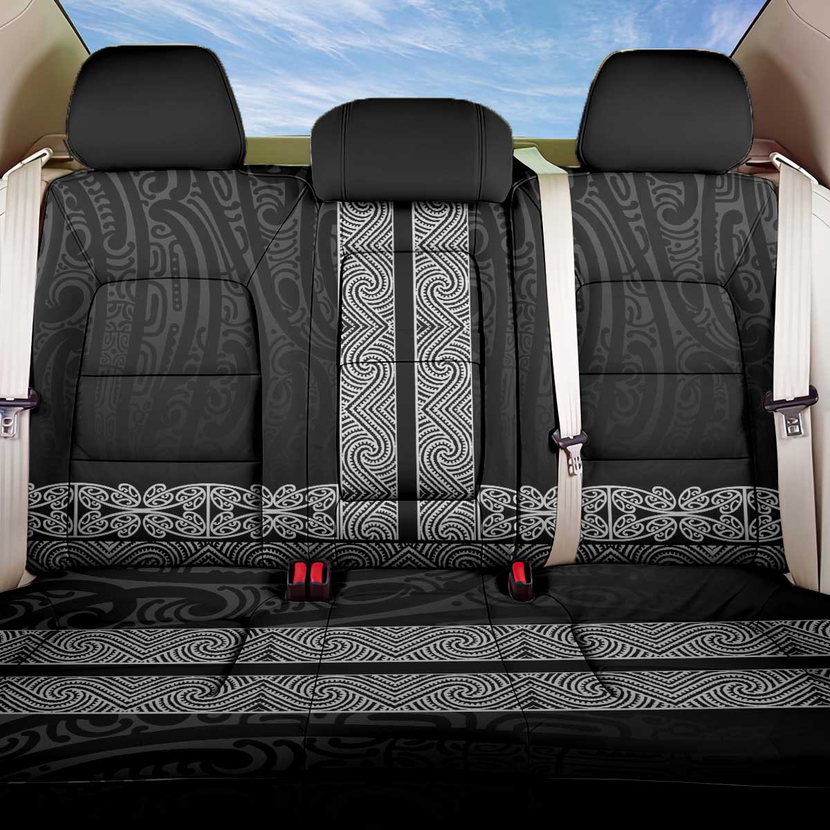 New Zealand Maori Kowhaiwhai Back Car Seat Cover Pango Maui and Mangopare