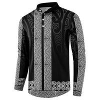 New Zealand Maori Kowhaiwhai Button Sweatshirt Pango Maui and Mangopare