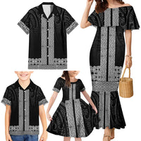 New Zealand Maori Kowhaiwhai Family Matching Mermaid Dress and Hawaiian Shirt Pango Maui and Mangopare