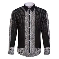 New Zealand Maori Kowhaiwhai Family Matching Off The Shoulder Long Sleeve Dress and Hawaiian Shirt Pango Maui and Mangopare