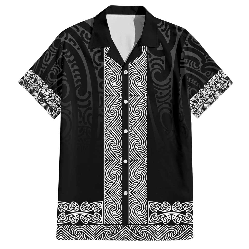 New Zealand Maori Kowhaiwhai Family Matching Off Shoulder Short Dress and Hawaiian Shirt Pango Maui and Mangopare