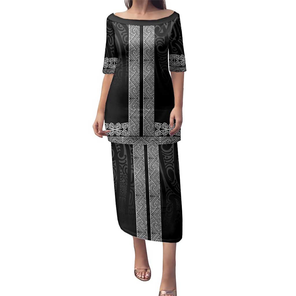 New Zealand Maori Kowhaiwhai Family Matching Puletasi and Hawaiian Shirt Pango Maui and Mangopare