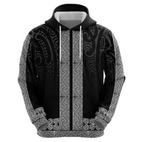 New Zealand Maori Kowhaiwhai Hoodie Pango Maui and Mangopare