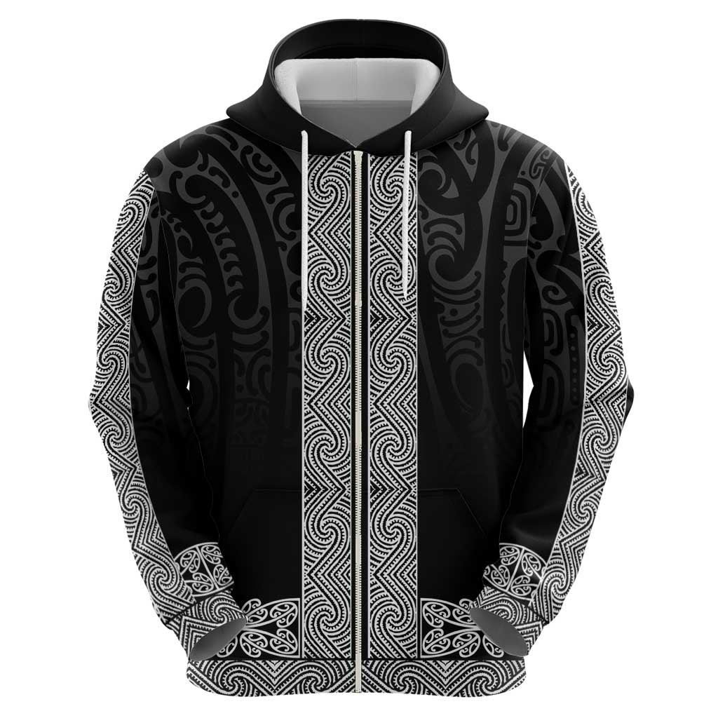 New Zealand Maori Kowhaiwhai Hoodie Pango Maui and Mangopare