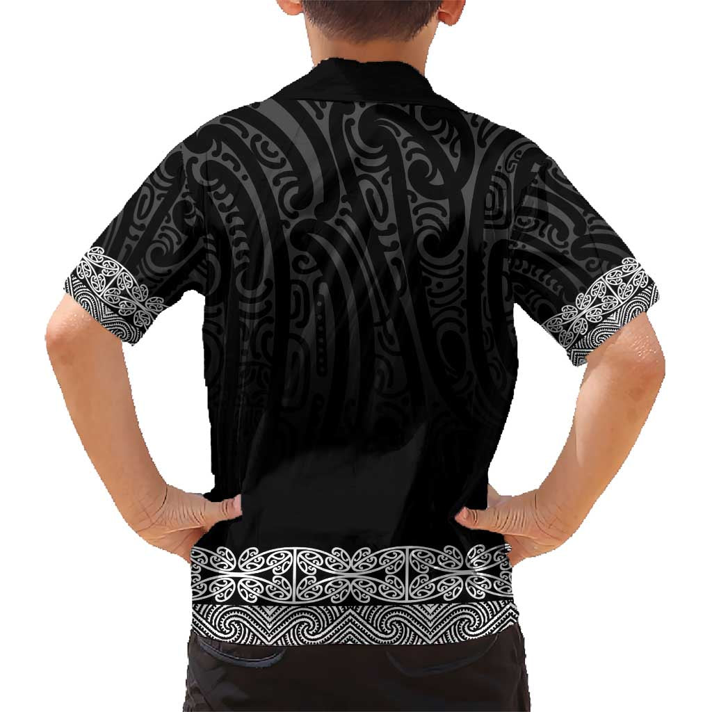 New Zealand Maori Kowhaiwhai Kid Hawaiian Shirt Pango Maui and Mangopare