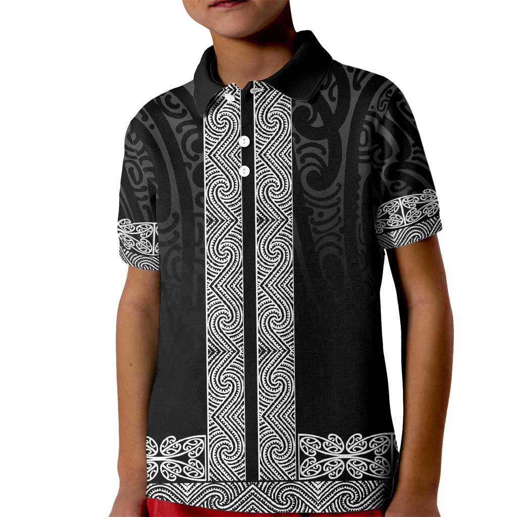 New Zealand Maori Kowhaiwhai Kid Polo Shirt Pango Maui and Mangopare