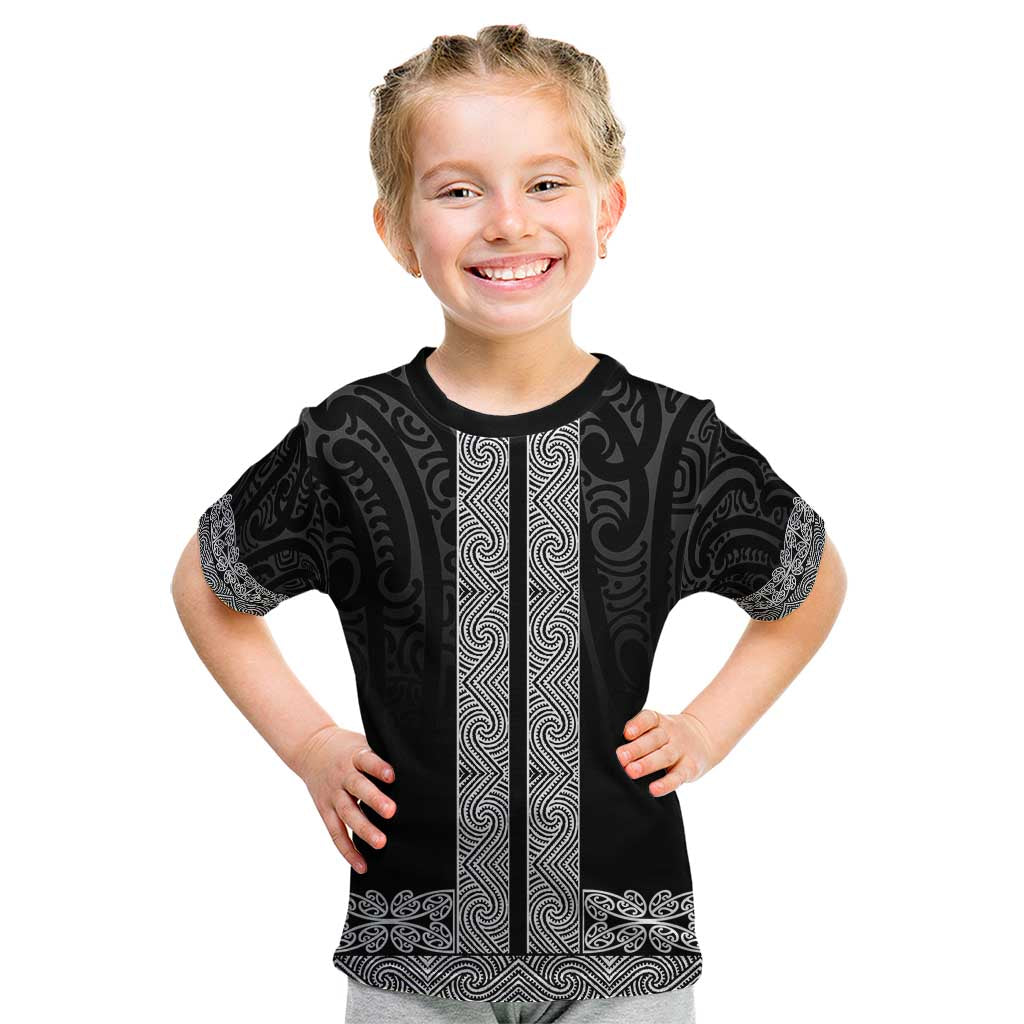 New Zealand Maori Kowhaiwhai Kid T Shirt Pango Maui and Mangopare