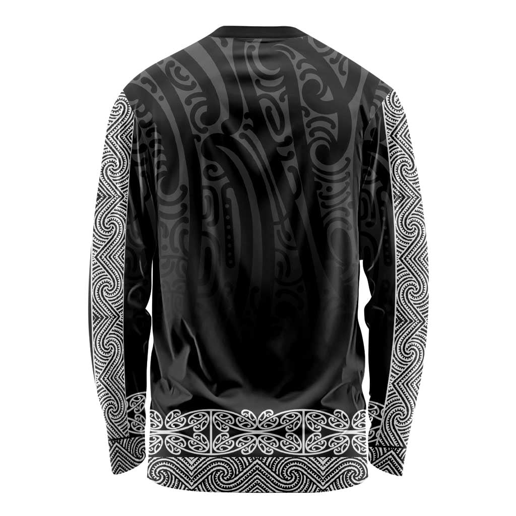 New Zealand Maori Kowhaiwhai Long Sleeve Shirt Pango Maui and Mangopare