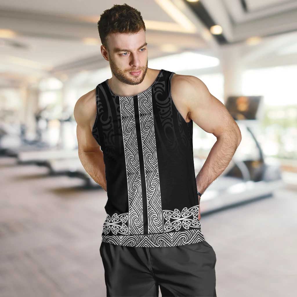 New Zealand Maori Kowhaiwhai Men Tank Top Pango Maui and Mangopare