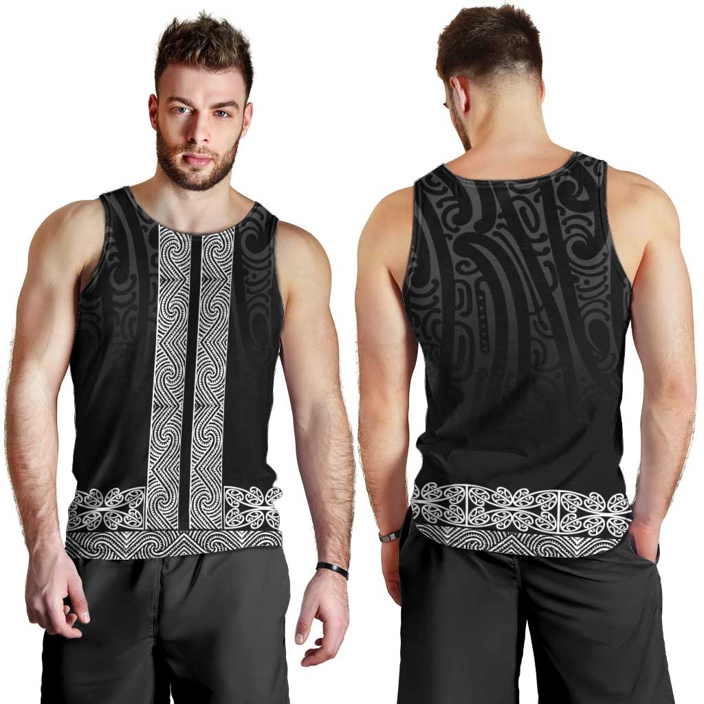 New Zealand Maori Kowhaiwhai Men Tank Top Pango Maui and Mangopare