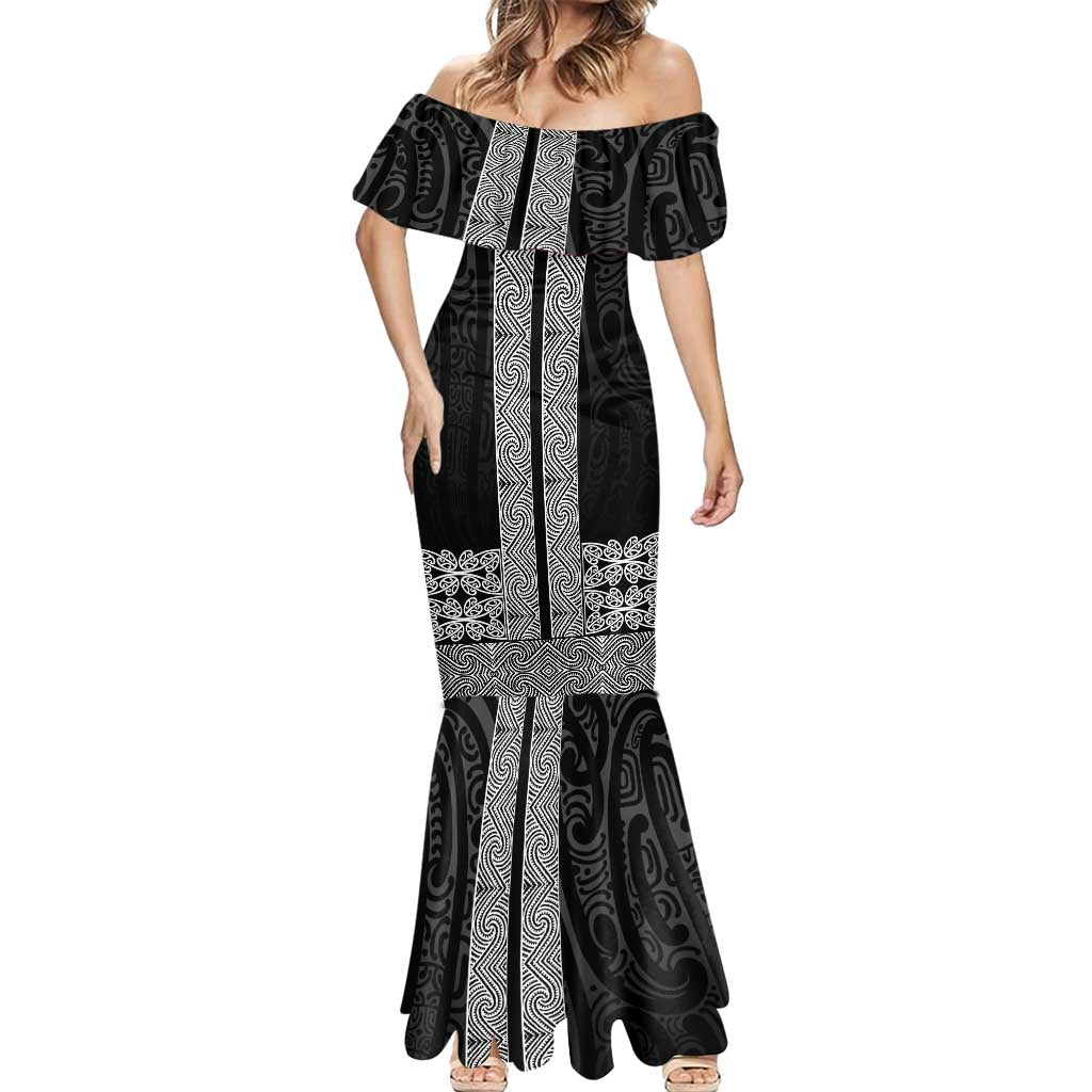 New Zealand Maori Kowhaiwhai Mermaid Dress Pango Maui and Mangopare