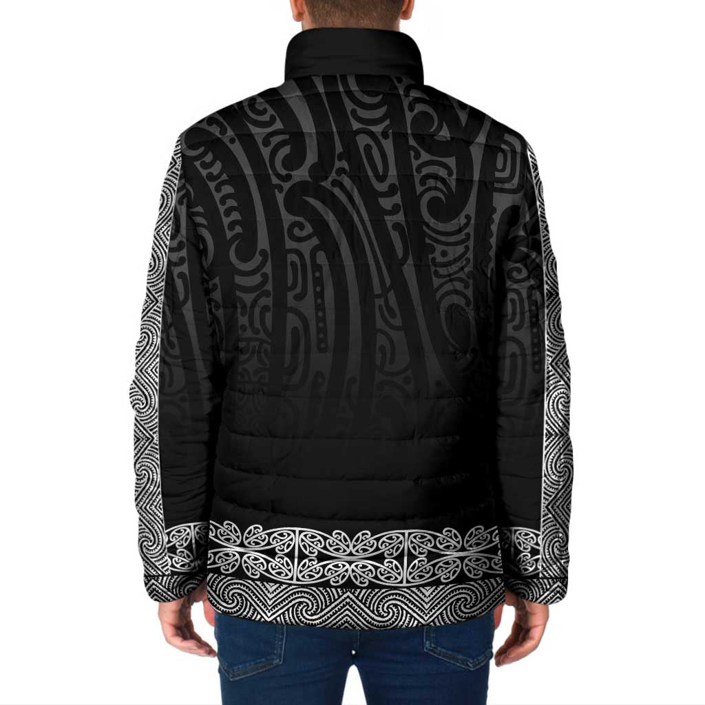 New Zealand Maori Kowhaiwhai Padded Jacket Pango Maui and Mangopare - Polynesian Pride