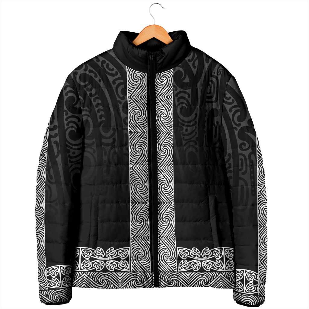New Zealand Maori Kowhaiwhai Padded Jacket Pango Maui and Mangopare - Polynesian Pride