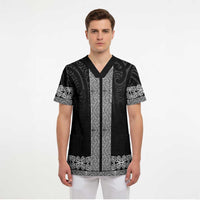 New Zealand Maori Kowhaiwhai Scrub Top Pango Maui and Mangopare - Polynesian Pride