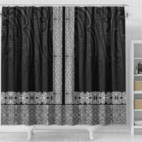 New Zealand Maori Kowhaiwhai Shower Curtain Pango Maui and Mangopare