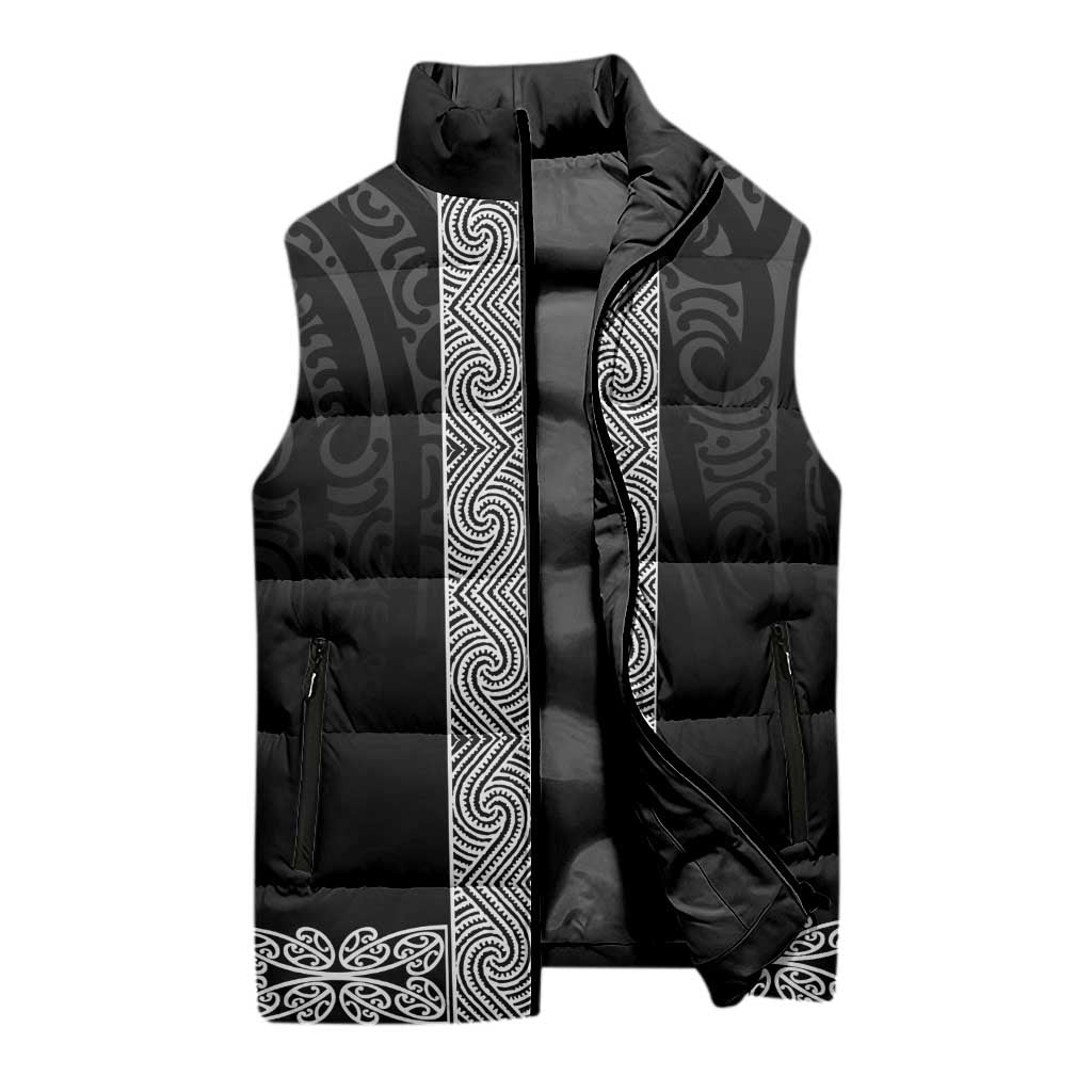 New Zealand Maori Kowhaiwhai Sleeveless Puffer Jacket Pango Maui and Mangopare - Polynesian Pride