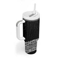 New Zealand Maori Kowhaiwhai Tumbler With Handle Pango Maui and Mangopare