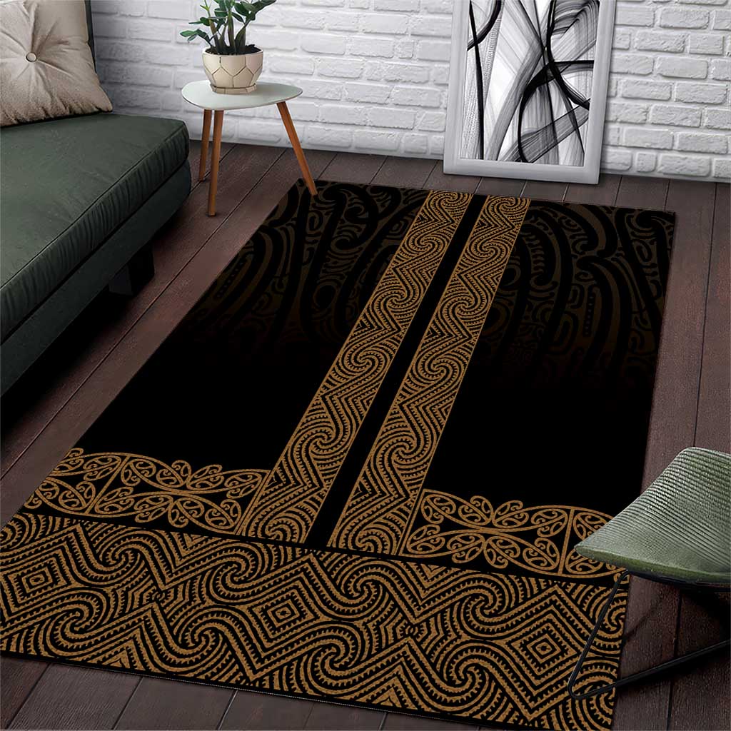 New Zealand Maori Kowhaiwhai Area Rug Parauri Maui and Mangopare