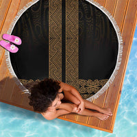 New Zealand Maori Kowhaiwhai Beach Blanket Parauri Maui and Mangopare