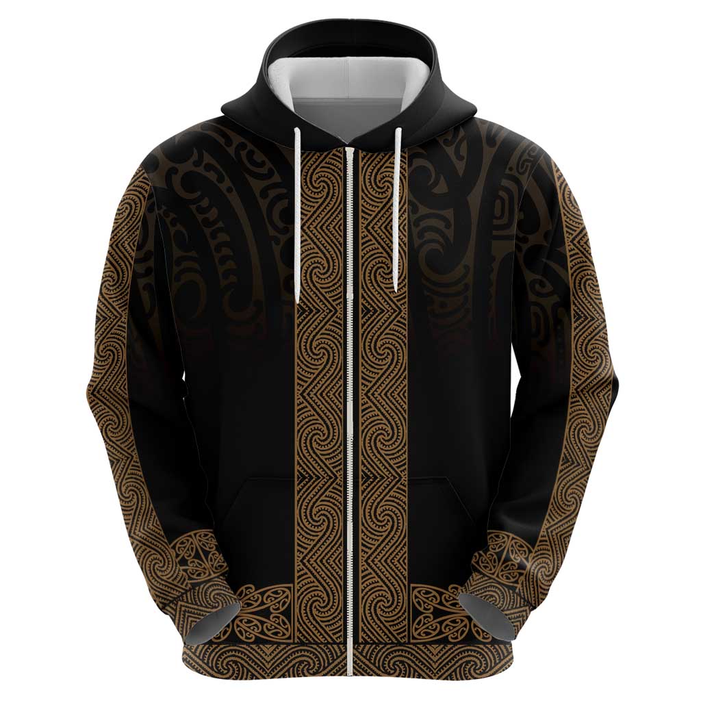 New Zealand Maori Kowhaiwhai Hoodie Parauri Maui and Mangopare