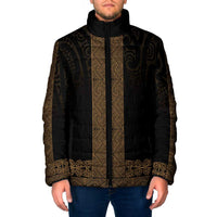 New Zealand Maori Kowhaiwhai Padded Jacket Parauri Maui and Mangopare - Polynesian Pride
