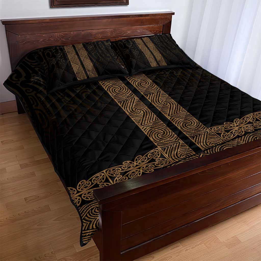 New Zealand Maori Kowhaiwhai Quilt Bed Set Parauri Maui and Mangopare