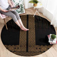New Zealand Maori Kowhaiwhai Round Carpet Parauri Maui and Mangopare