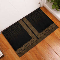 New Zealand Maori Kowhaiwhai Rubber Doormat Parauri Maui and Mangopare