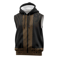 New Zealand Maori Kowhaiwhai Sleeveless Hoodie Parauri Maui and Mangopare - Polynesian Pride