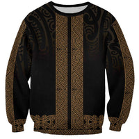 New Zealand Maori Kowhaiwhai Sweatshirt Parauri Maui and Mangopare