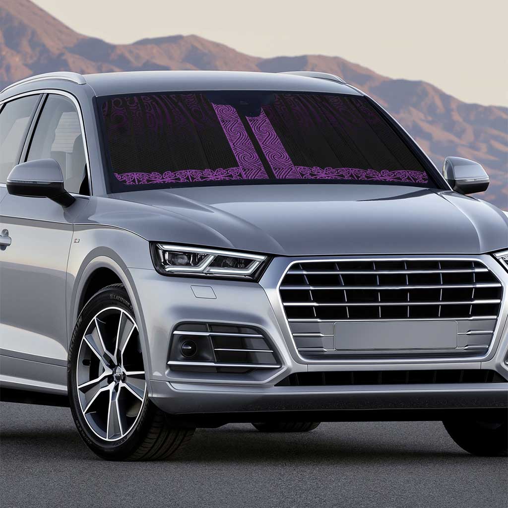 New Zealand Maori Kowhaiwhai Auto Sun Shade Waiporoporo Maui and Mangopare - Polynesian Pride